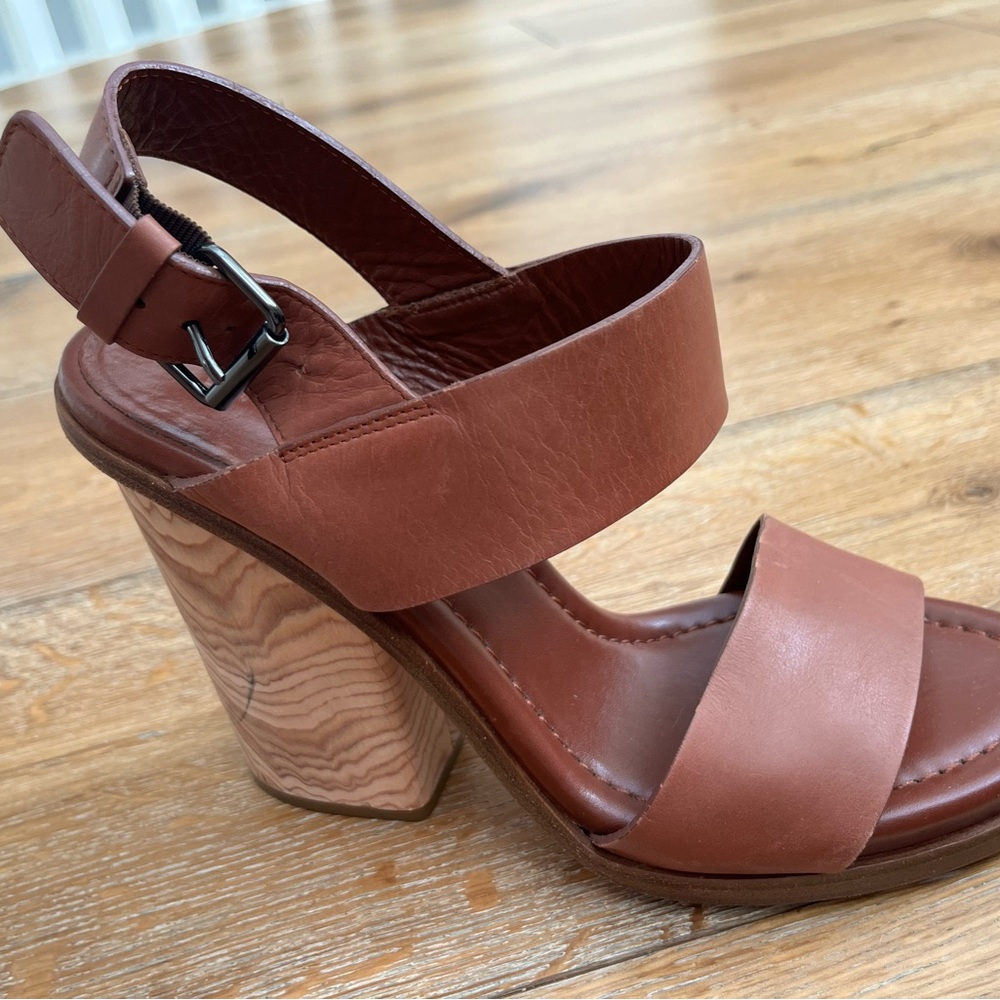 Vince Brown Leather Wedges